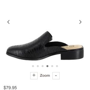 Dress mules in Black Croc